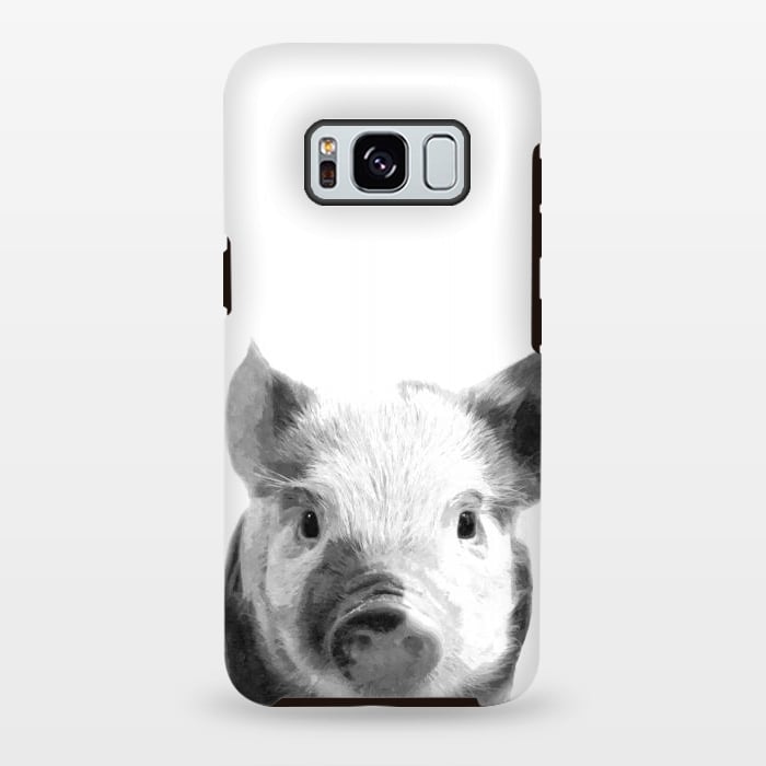 Galaxy S8 plus StrongFit Black and White Pig by Alemi