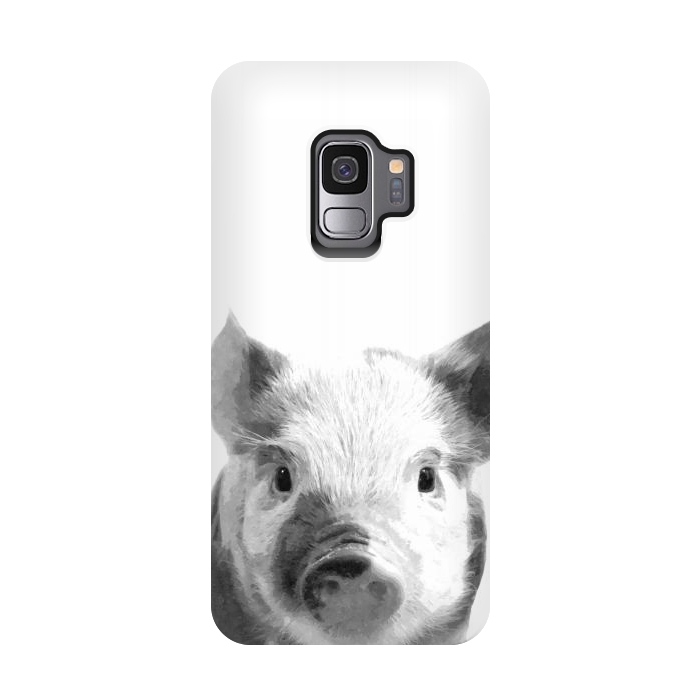 Galaxy S9 StrongFit Black and White Pig by Alemi