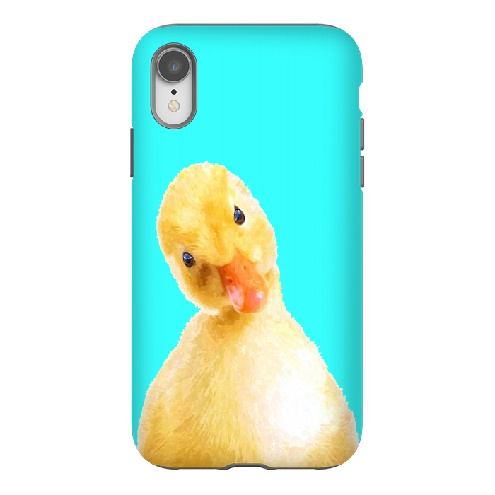 iPhone Xr StrongFit Duckling Turquoise Background by Alemi