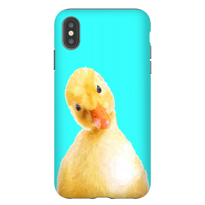 iPhone Xs Max StrongFit Duckling Turquoise Background by Alemi