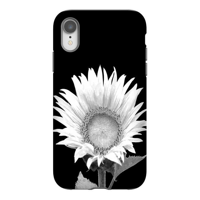 iPhone Xr StrongFit White Sunflower Black Background by Alemi