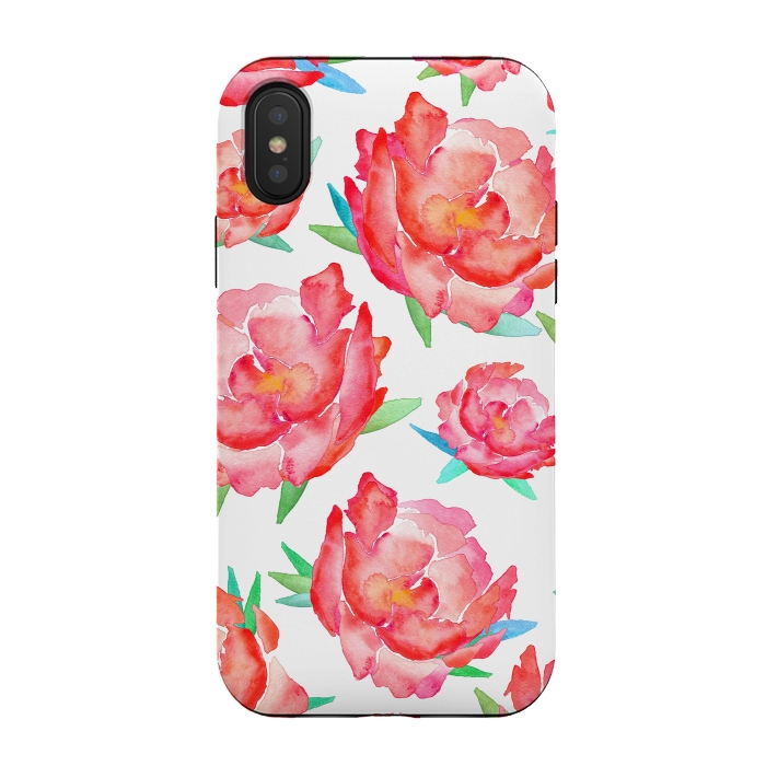 iPhone Xs / X StrongFit Blushed Out Peony  by Amaya Brydon