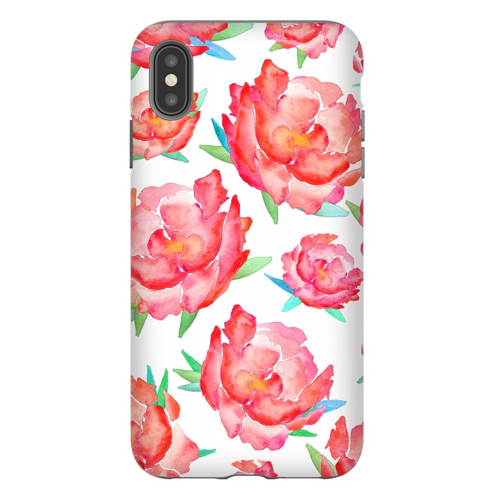 iPhone Xs Max StrongFit Blushed Out Peony  by Amaya Brydon