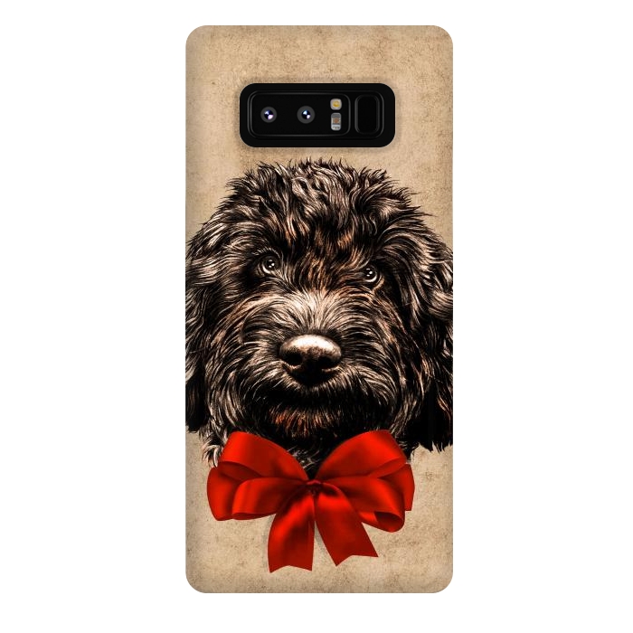 Galaxy Note 8 StrongFit Dog Cute Vintage Puppy Pet with Red Bow by BluedarkArt