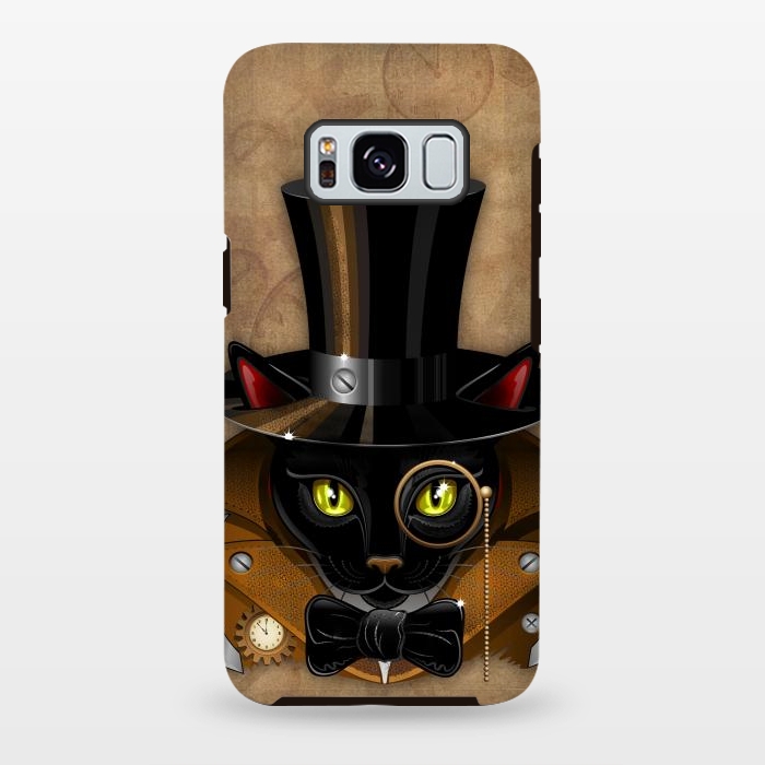 Galaxy S8 plus StrongFit Cat Steampunk Vintage Portrait by BluedarkArt