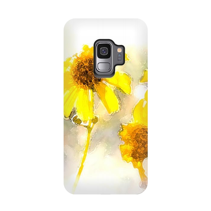 Galaxy S9 StrongFit #freshness #watercolors #sunflower #sun #light by Bledi