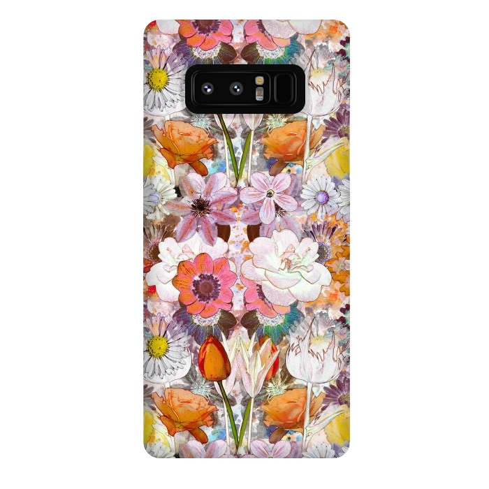 Galaxy Note 8 StrongFit Colorful painted Marie Antoinette flowers by Oana 