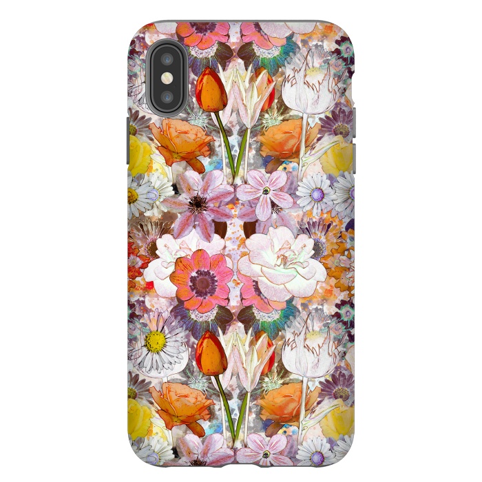 iPhone Xs Max StrongFit Colorful painted Marie Antoinette flowers by Oana 