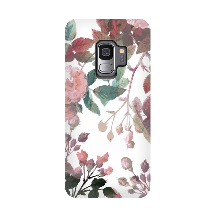 Galaxy S9 StrongFit Watercolor painted roses - autumnal colors by Oana 