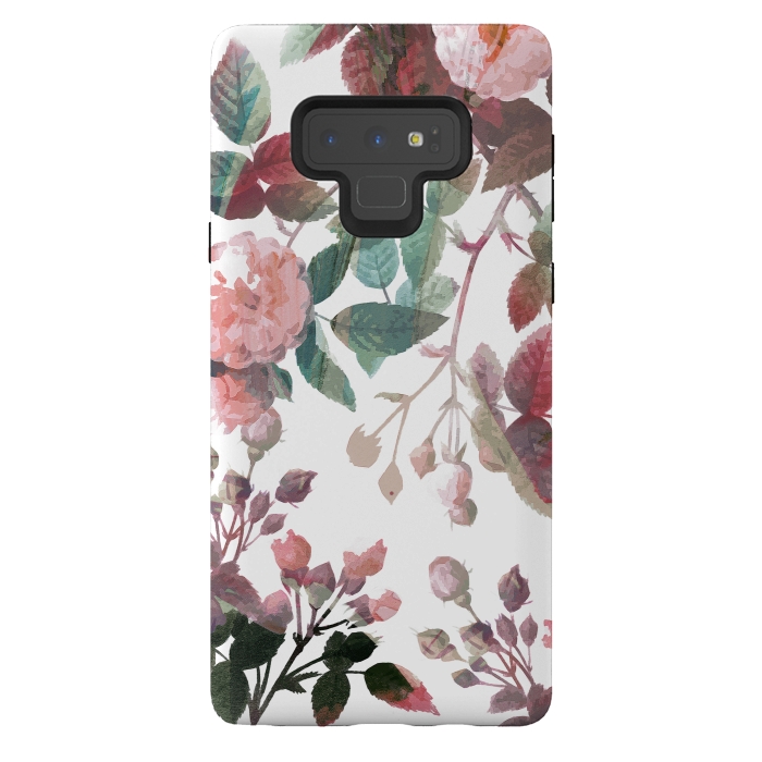 Galaxy Note 9 StrongFit Watercolor painted roses - autumnal colors by Oana 