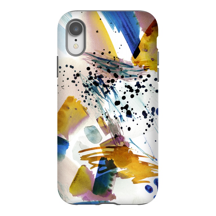 iPhone Xr StrongFit Colorful watercolor painting splatter by Oana 