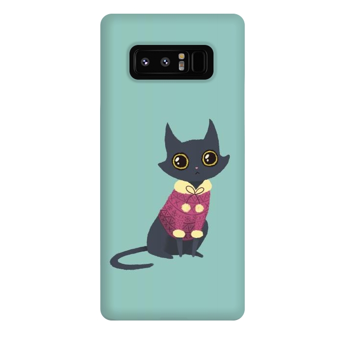 Galaxy Note 8 StrongFit Cozy cat red by Laura Nagel