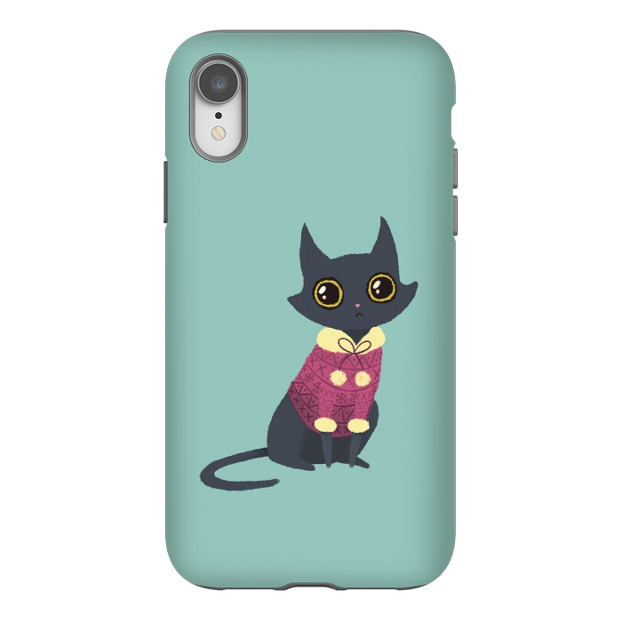 iPhone Xr StrongFit Cozy cat red by Laura Nagel