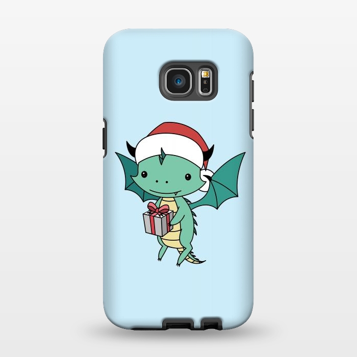 Galaxy S7 EDGE StrongFit Christmas dragon by Laura Nagel