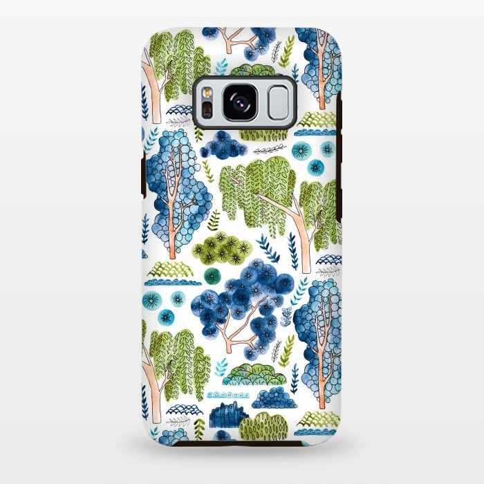 Galaxy S8 plus StrongFit Watercolor Chinoiserie Trees  by Tigatiga