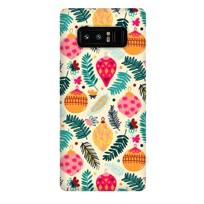 Galaxy Note 8 StrongFit Colorful Christmas - Cream  by Tigatiga