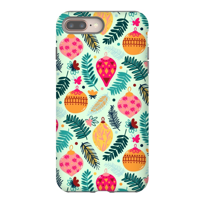 iPhone 7 plus StrongFit Colorful Christmas - Mint  by Tigatiga