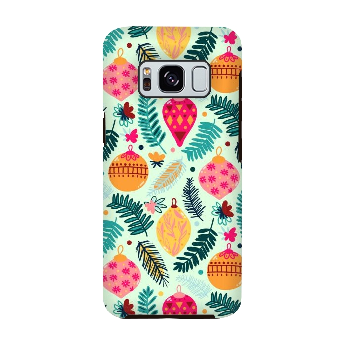 Galaxy S8 StrongFit Colorful Christmas - Mint  by Tigatiga