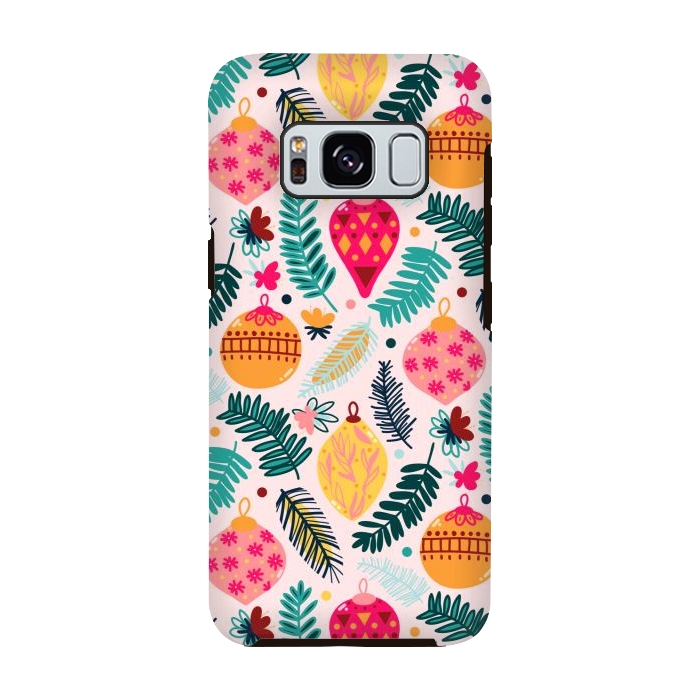 Galaxy S8 StrongFit Colorful Christmas - Millennial Pink  by Tigatiga
