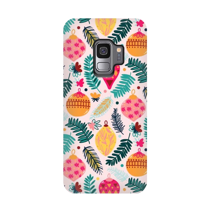 Galaxy S9 StrongFit Colorful Christmas - Millennial Pink  by Tigatiga