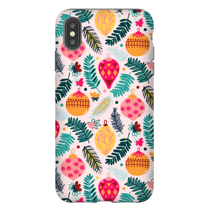 iPhone Xs Max StrongFit Colorful Christmas - Millennial Pink  by Tigatiga