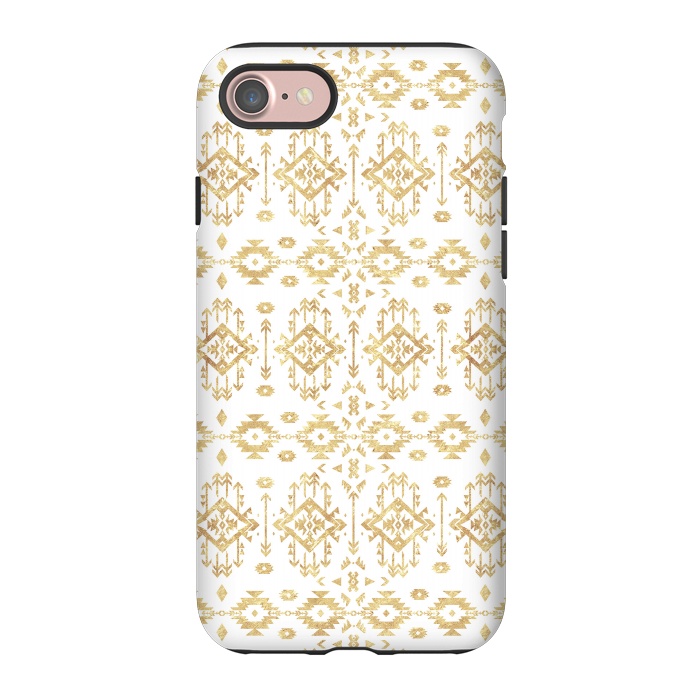 iPhone 7 StrongFit  Luxury gold geometric tribal Aztec pattern by InovArts