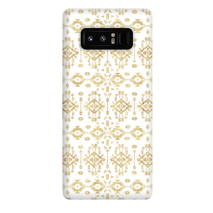 Galaxy Note 8 StrongFit  Luxury gold geometric tribal Aztec pattern by InovArts