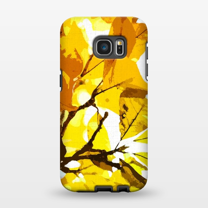Galaxy S7 EDGE StrongFit Autumn colors, leaves #oil #on #canvas by Bledi