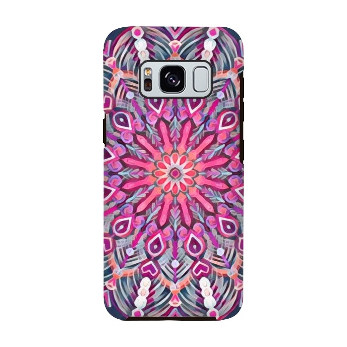 Galaxy S8 StrongFit Magenta Party Boho Mandala  by Micklyn Le Feuvre