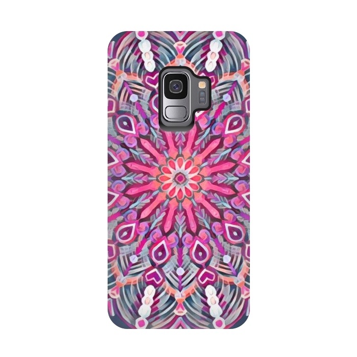 Galaxy S9 StrongFit Magenta Party Boho Mandala  by Micklyn Le Feuvre
