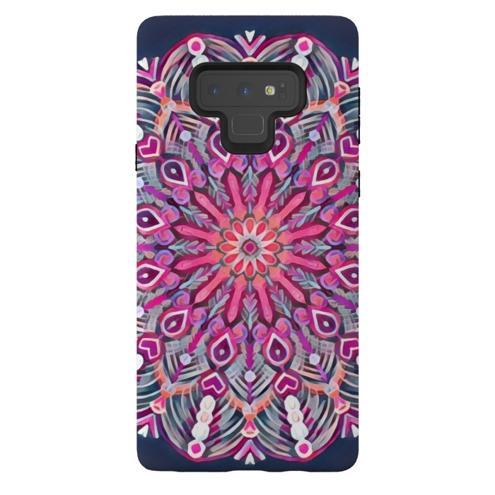 Galaxy Note 9 StrongFit Magenta Party Boho Mandala  by Micklyn Le Feuvre