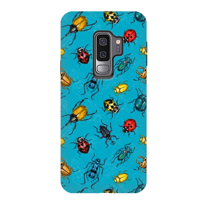 Galaxy S9 plus StrongFit Beetles, hand drawn pattern by Katerina Kirilova