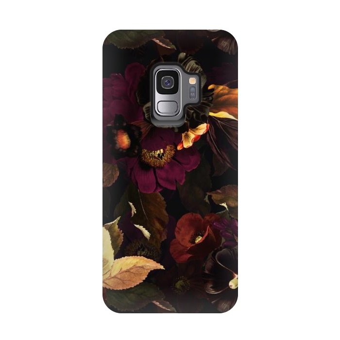 Galaxy S9 StrongFit Dark floral night by  Utart
