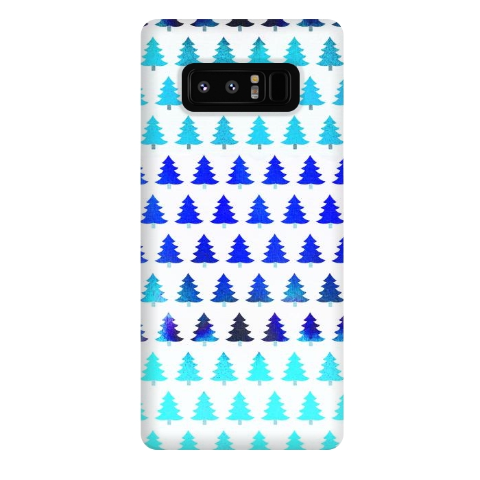 Galaxy Note 8 StrongFit Blue pine trees pattern - Christmas sweater by Oana 