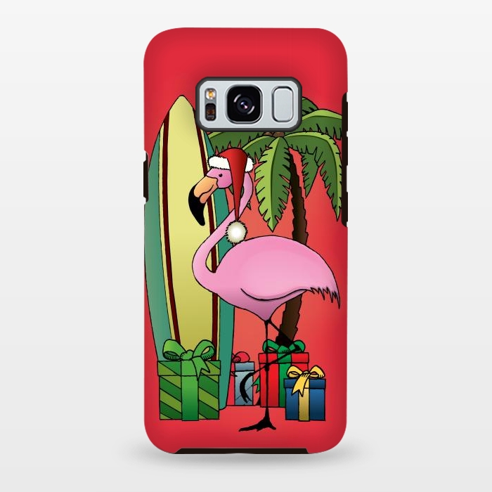 Galaxy S8 plus StrongFit Xmas Flamingo by Mangulica