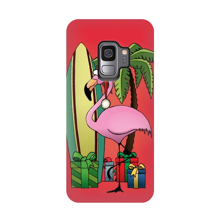 Galaxy S9 StrongFit Xmas Flamingo by Mangulica