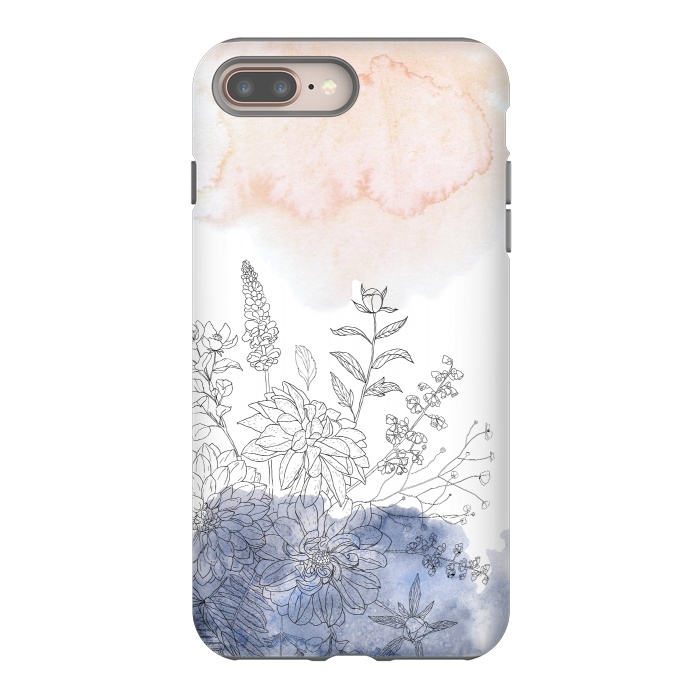 iPhone 7 plus StrongFit Ink Blush Flower Meadow  by  Utart