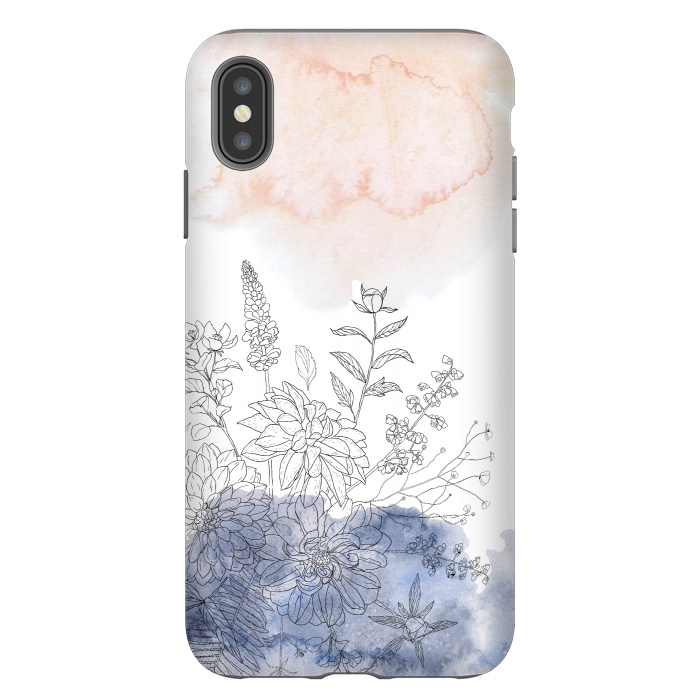 iPhone Xs Max StrongFit Ink Blush Flower Meadow  by  Utart