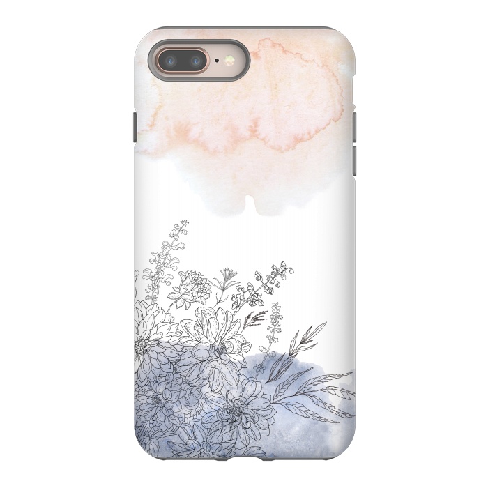 iPhone 7 plus StrongFit Ink Blush Flower Meadow  I by  Utart
