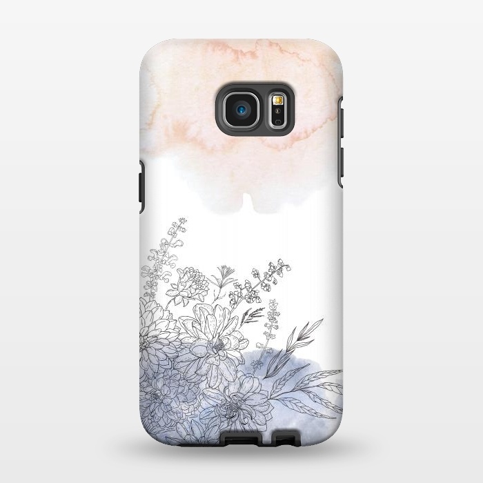 Galaxy S7 EDGE StrongFit Ink Blush Flower Meadow  I by  Utart