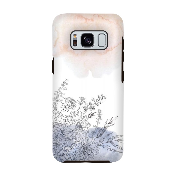 Galaxy S8 StrongFit Ink Blush Flower Meadow  I by  Utart