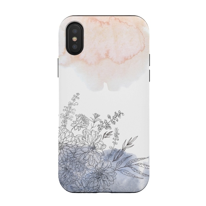 iPhone Xs / X StrongFit Ink Blush Flower Meadow  I by  Utart