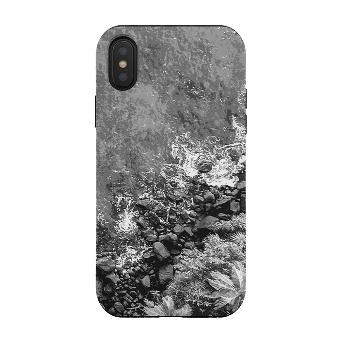 iPhone Xs / X StrongFit Rocks in the sea, above view 2 by Bledi
