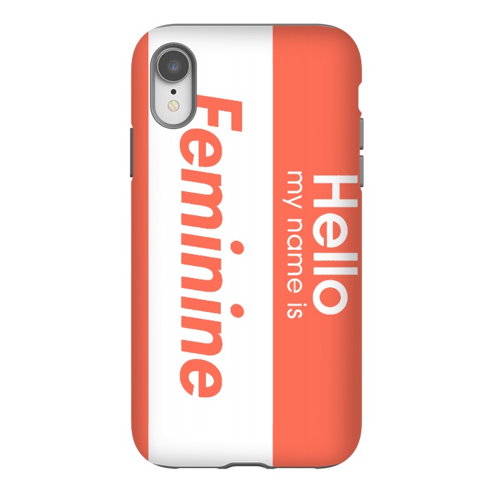 iPhone Xr StrongFit Hello My Name is Feminine by Michael Cheung
