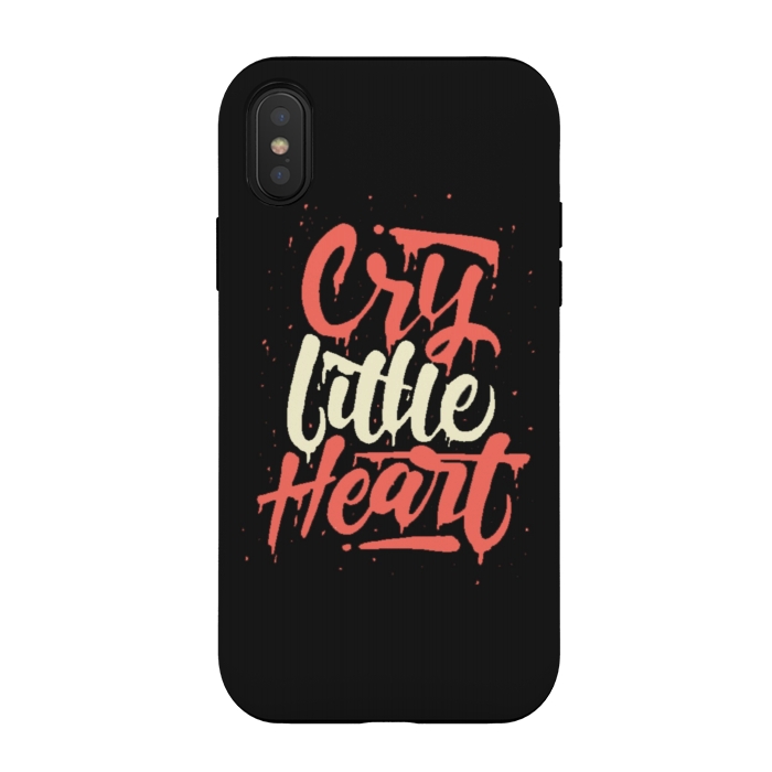 iPhone Xs / X StrongFit cry little heart by cowohigienis