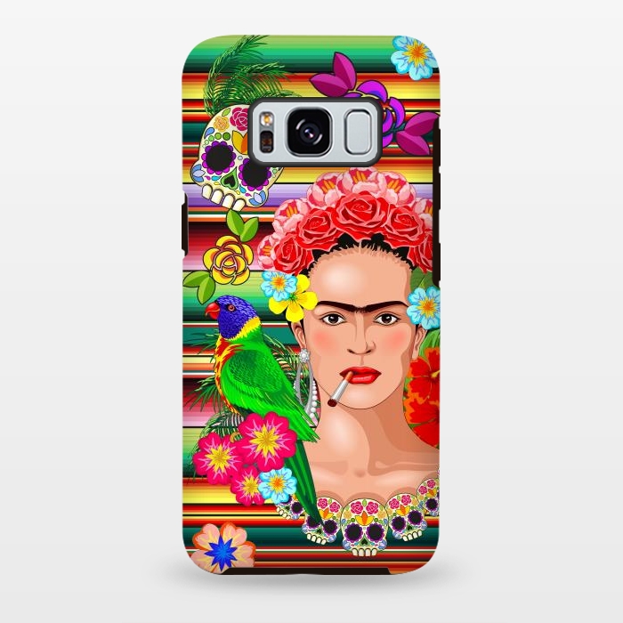 Galaxy S8 plus StrongFit Frida Kahlo Floral Exotic Portrait  by BluedarkArt