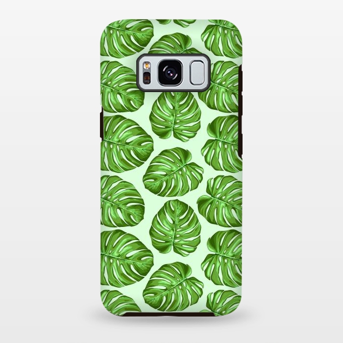 Galaxy S8 plus StrongFit Monstera Tropical Leaves Seamless Textile Patten  by BluedarkArt
