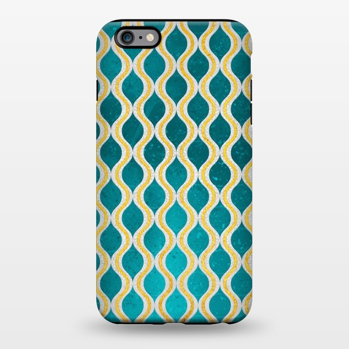 iPhone 6/6s plus StrongFit Gold - Turquoise pattern I by Art Design Works