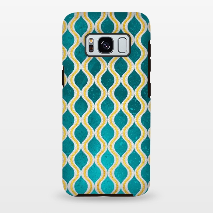 Galaxy S8 plus StrongFit Gold - Turquoise pattern I by Art Design Works