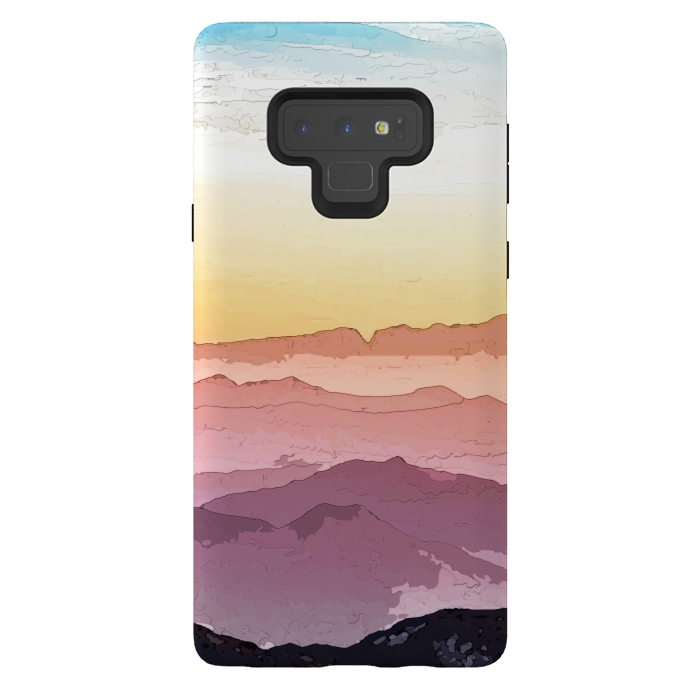 Galaxy Note 9 StrongFit Mountain Waves by Creativeaxle